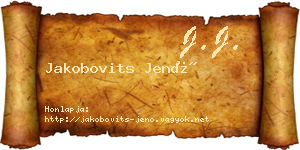 Jakobovits Jenő névjegykártya